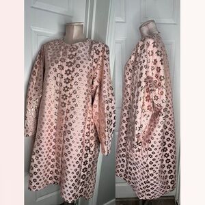 Giamba Paris by Giambattista Valli Pink Gold Floral Peacoat Sz EUR44 Medium